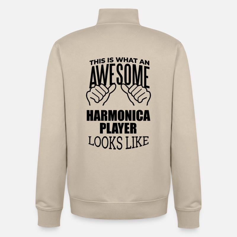 Harmonica - Unisex Organic Zip Sweatshirt by Stanley/Stella - desert dust