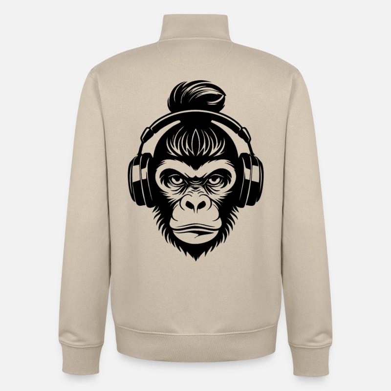 Monkey Head Skate Rhythm Beat Chemise - Sweat zippé unisexe en coton bio Stanley/Stella - beige crème