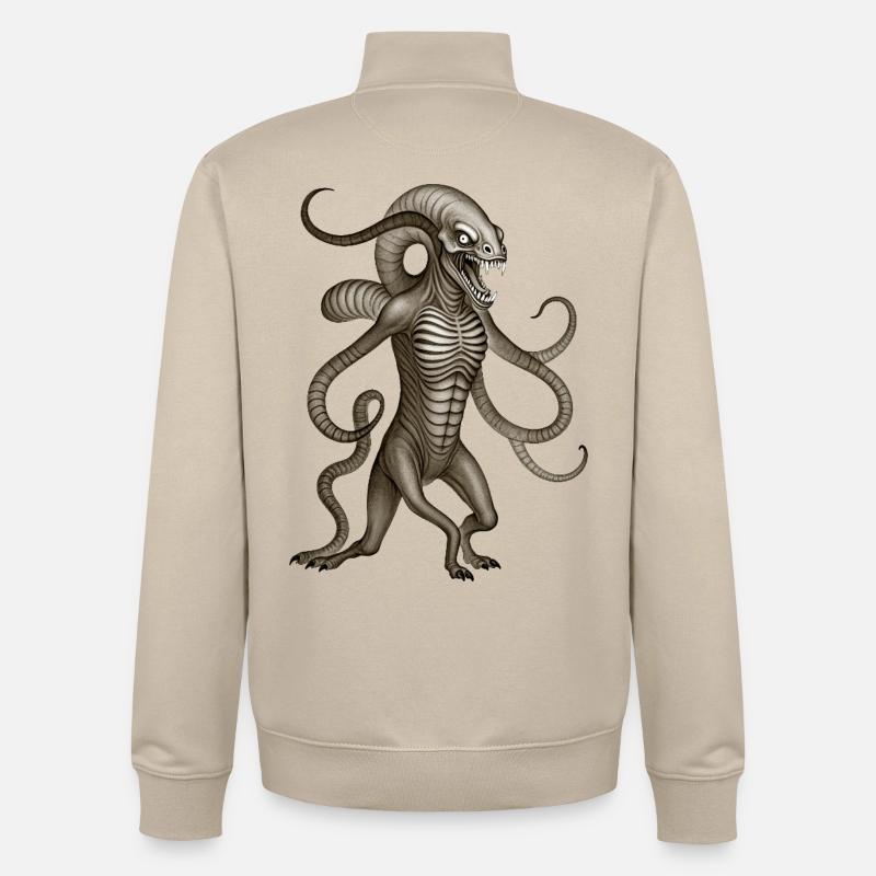 BUG #7 - dark hell - Unisex Organic Zip Sweatshirt by Stanley/Stella - desert dust