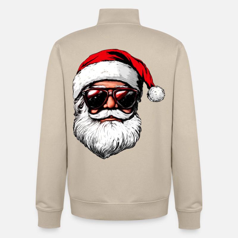 Cooler Weihnachtsmann - Unisex Organic Zip Sweatshirt von Stanley/Stella - Cremebeige