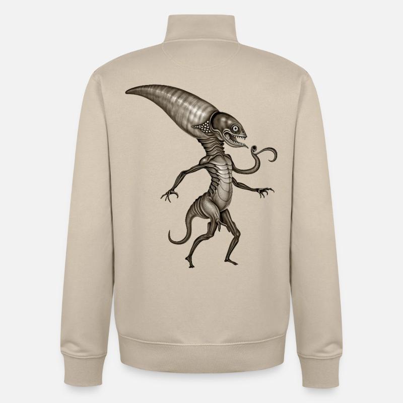 BUG #8 - dark hell - Sweat zippé unisexe en coton bio Stanley/Stella - beige crème