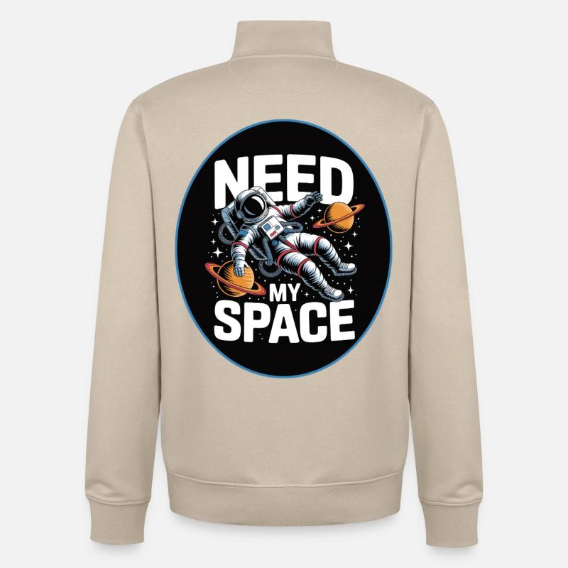 Need My Space : Conception d’astronautes - Sweat zippé unisexe en coton bio Stanley/Stella - beige crème