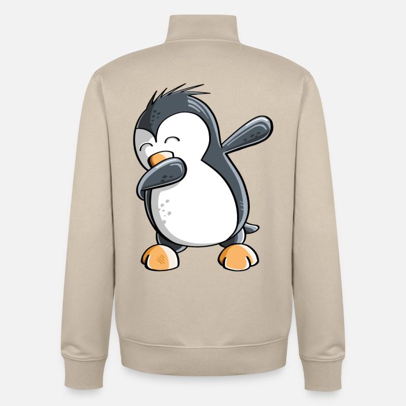 Dab Dance Pinguin - Dabbing - Fun Comic - Geschenk - Unisex Organic Zip Sweatshirt von Stanley/Stella - Cremebeige