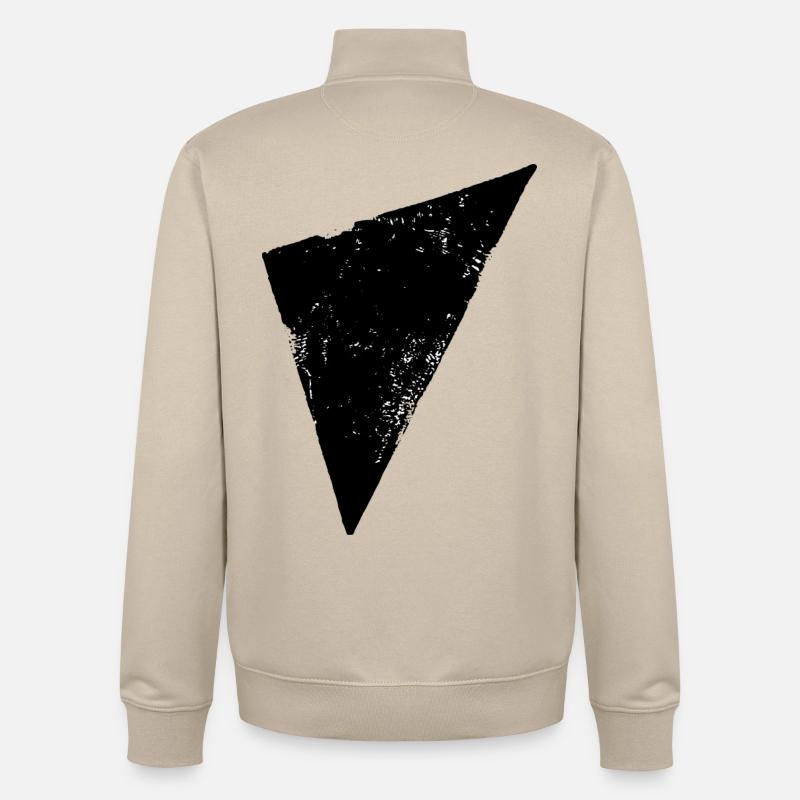 Triangle | Polygone | Triangle - Sweat zippé unisexe en coton bio Stanley/Stella - beige crème