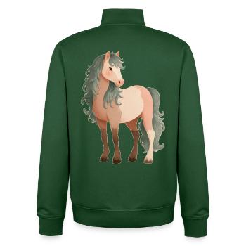 Niedliches Pony Pferd - Unisex Organic Zip Sweatshirt von Stanley/Stella - Flaschengrün - Hinten - AI Model Male 185 dark (185cm)