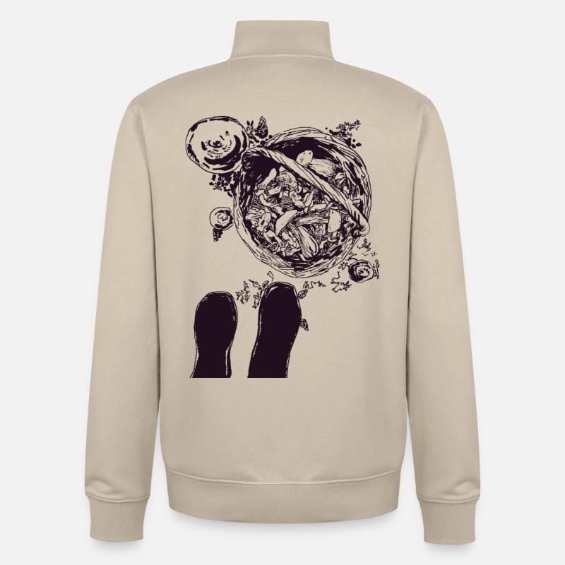 SUR LA FORÊT DE CHAMPIGNONS - Sweat zippé unisexe en coton bio Stanley/Stella - beige crème