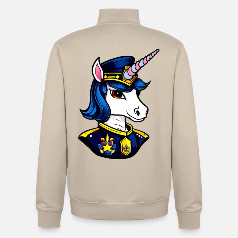 Polizei Einhorn - Unisex Organic Zip Sweatshirt von Stanley/Stella - Cremebeige