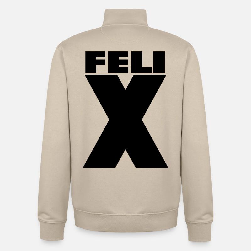 Felix X – Minimal Name Design - Unisex Organic Zip Sweatshirt von Stanley/Stella - Cremebeige