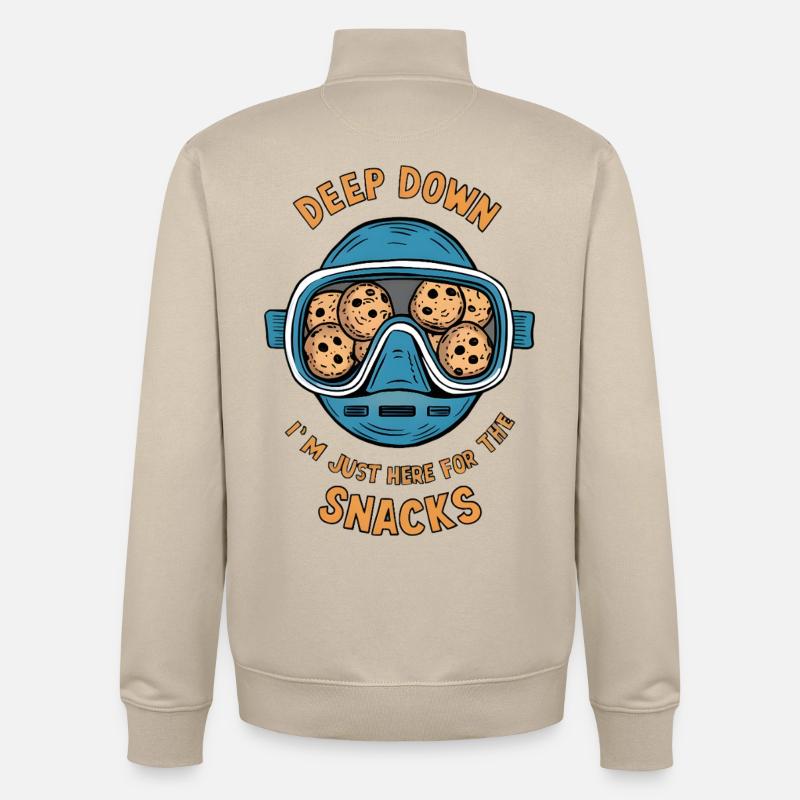 I Dive Deep for Snacks - Unisex Organic Zip Sweatshirt von Stanley/Stella - Cremebeige