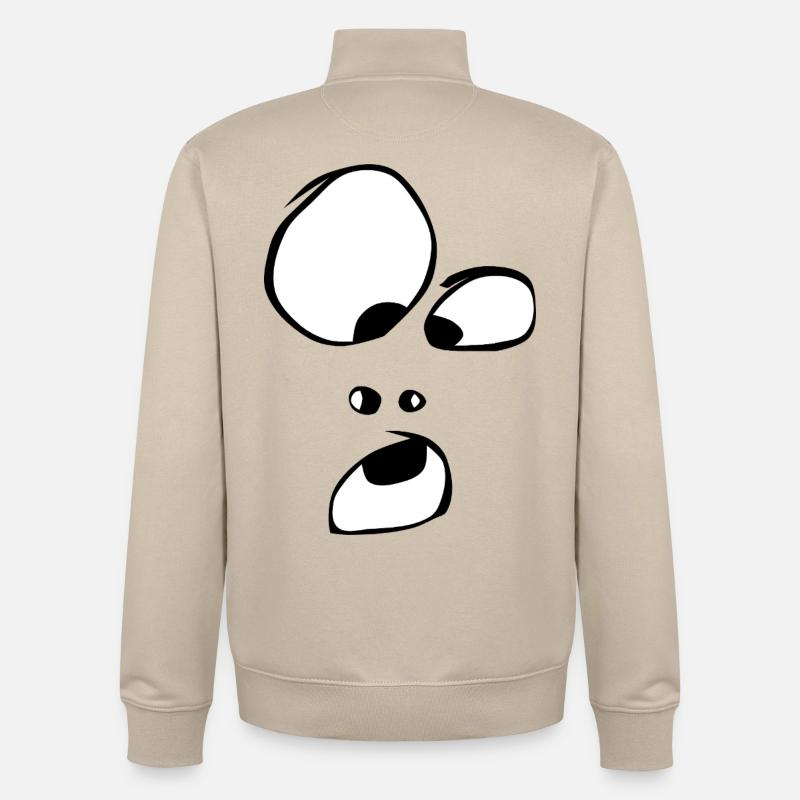 oho ! Gesicht Geist Gespenst Halloween Comic - Unisex Organic Zip Sweatshirt von Stanley/Stella - Cremebeige