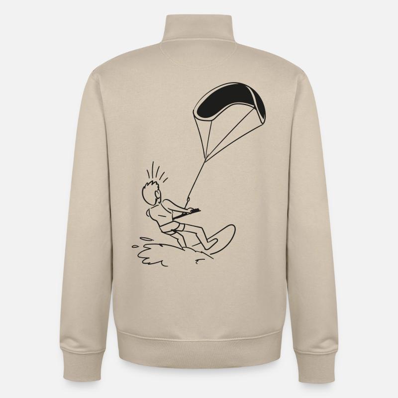 Kite Surfer / Kiter - Unisex Organic Zip Sweatshirt von Stanley/Stella - Cremebeige