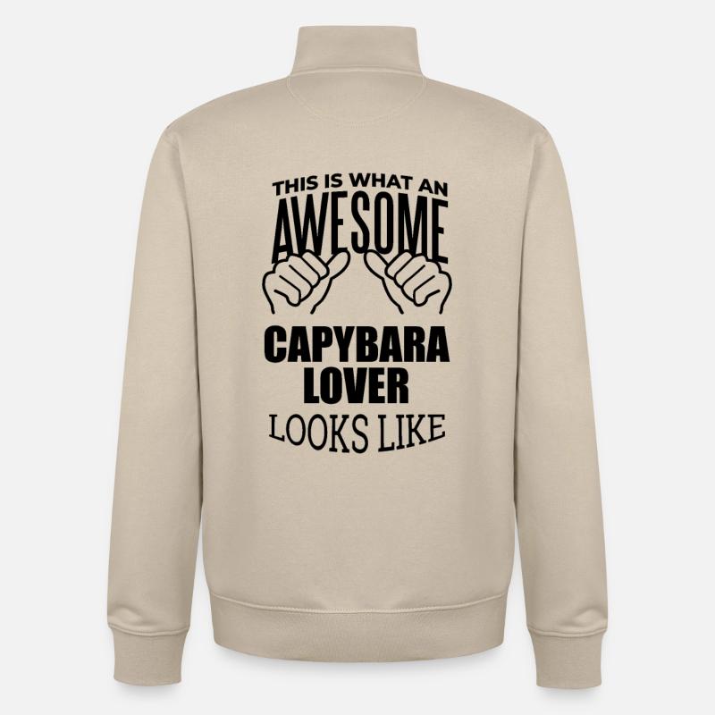 capybara - Sweat zippé unisexe en coton bio Stanley/Stella - beige crème