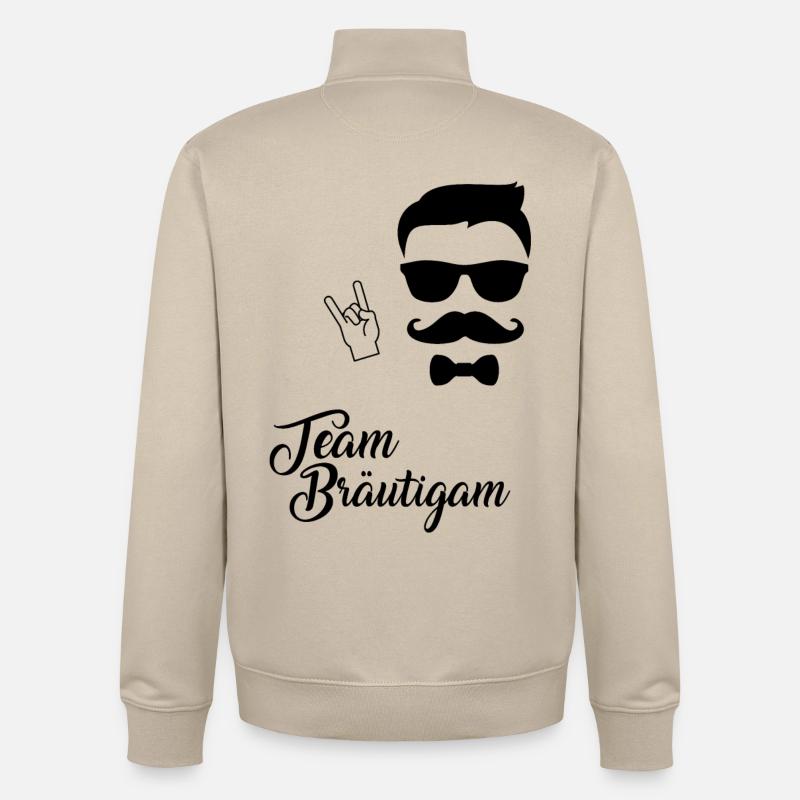 Team Bräutigam - Rock n Roll - Unisex Organic Zip Sweatshirt von Stanley/Stella - Cremebeige