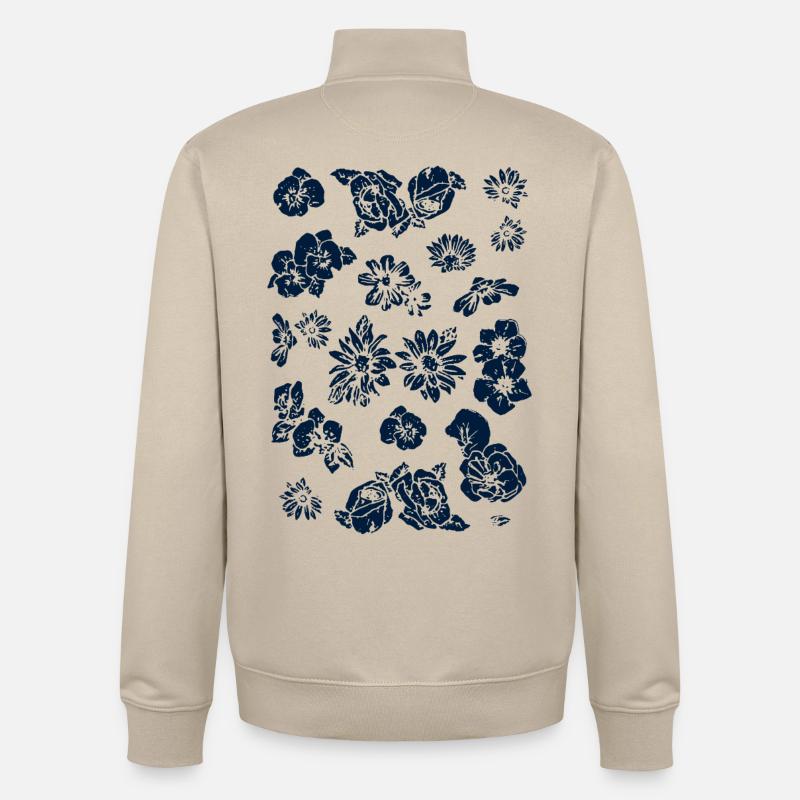 fleurs - Sweat zippé unisexe en coton bio Stanley/Stella - beige crème