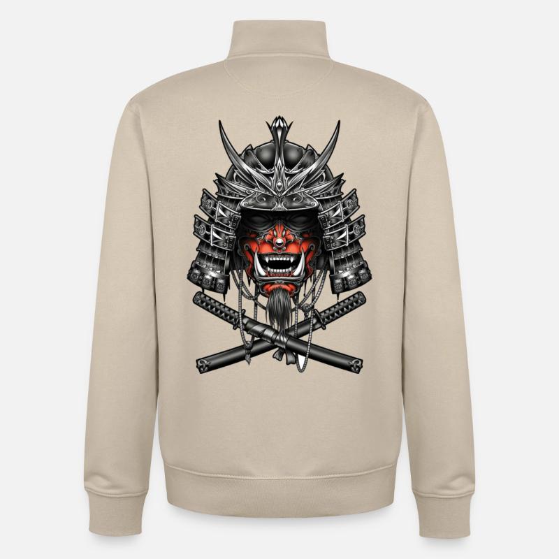 Samouraïs, combattants - Sweat zippé unisexe en coton bio Stanley/Stella - beige crème