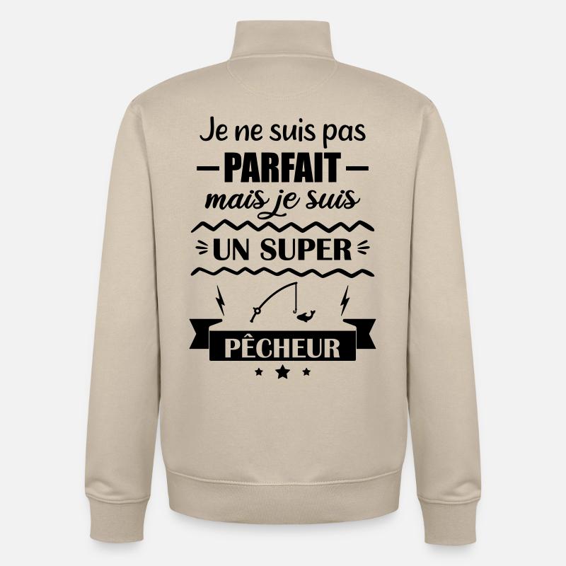 Super Pêcheur Passion Nature - Sweat zippé unisexe en coton bio Stanley/Stella - beige crème