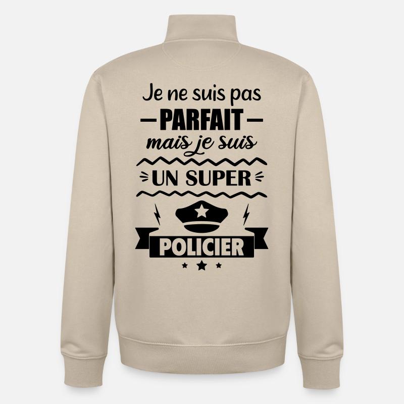 Nicht perfekt, aber super Polizei - Unisex Organic Zip Sweatshirt von Stanley/Stella - Cremebeige