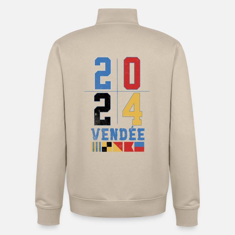 Globe regatta design Year 2024 Vendée - Unisex Organic Zip Sweatshirt by Stanley/Stella - desert dust