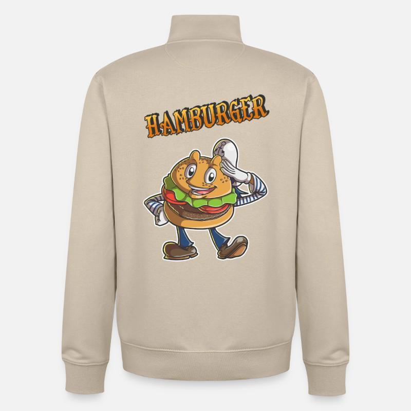 hamburger - Sweat zippé unisexe en coton bio Stanley/Stella - beige crème