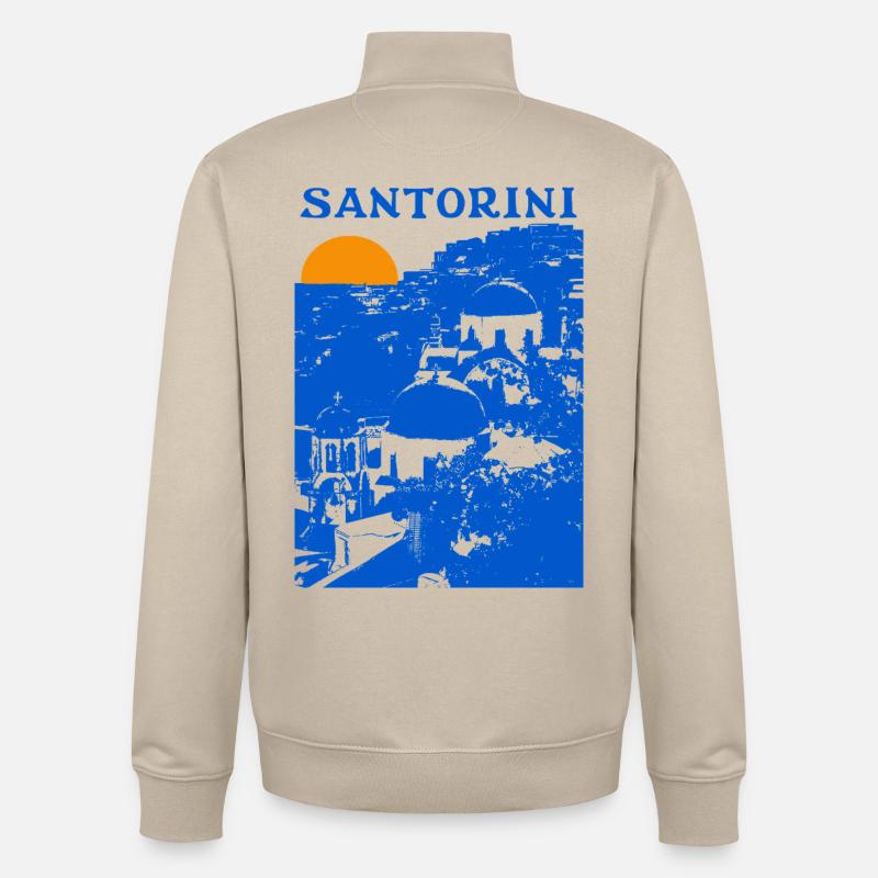 Santorin - Sweat zippé unisexe en coton bio Stanley/Stella - beige crème