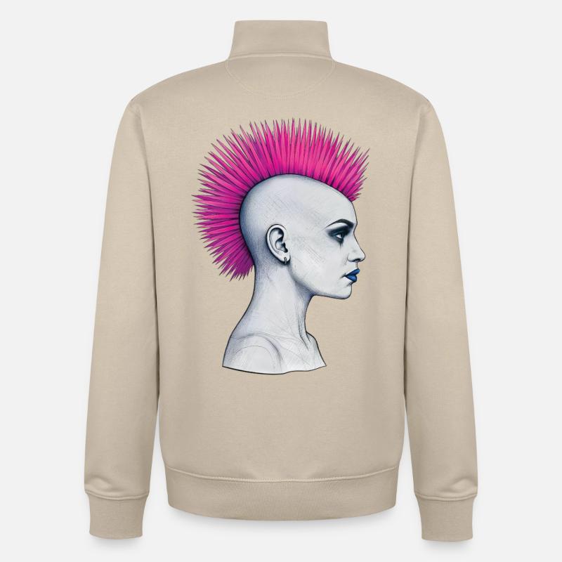 PUNKS NOT DEAD #3 – Steam Punk'n'Roll - Unisex Organic Zip Sweatshirt von Stanley/Stella - Cremebeige