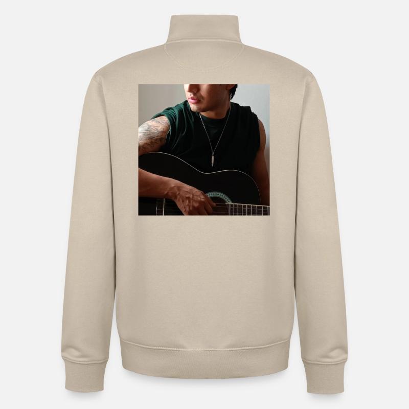 Studio Night Guitar - Unisex Organic Zip Sweatshirt by Stanley/Stella - desert dust