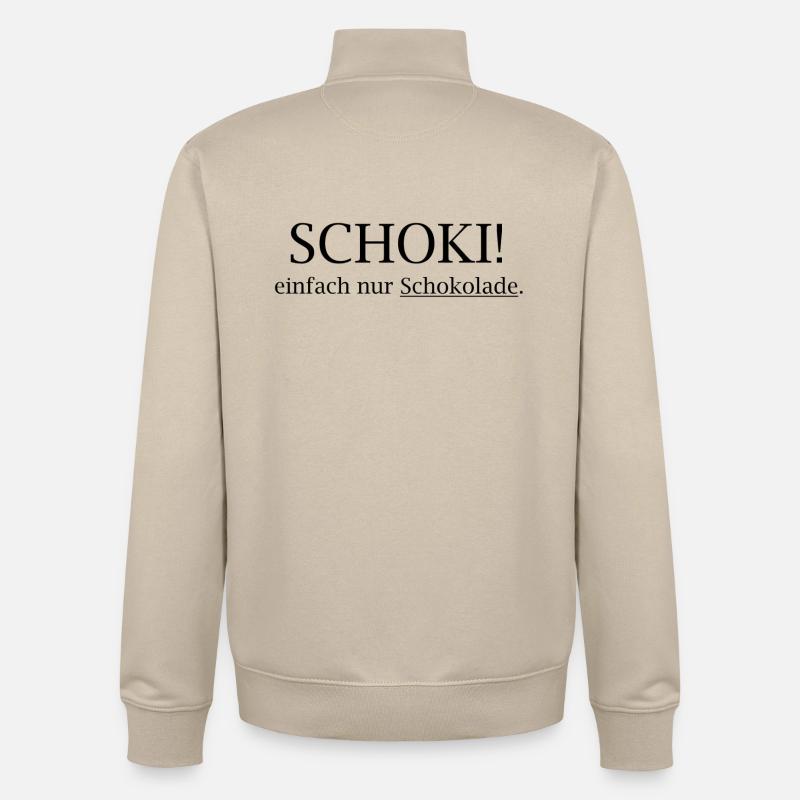 SCHOKI! Einfach Nur Schokolade - Unisex Organic Zip Sweatshirt von Stanley/Stella - Cremebeige
