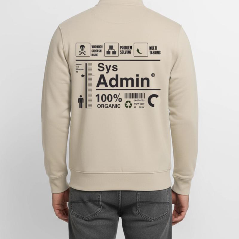 Sys Admin Penguin Computer Nerd pc Board cpu ner Unisex Organic Zip Sweatshirt by Stanley/Stella