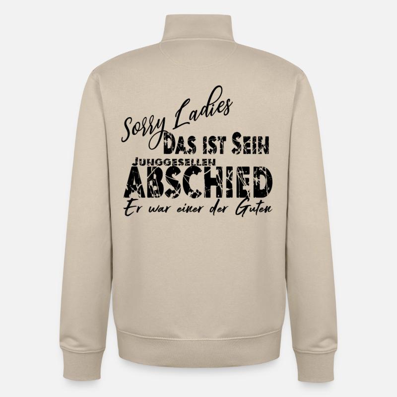 Junggessellenabschied Maenner Geschenk - Unisex Organic Zip Sweatshirt von Stanley/Stella - Cremebeige