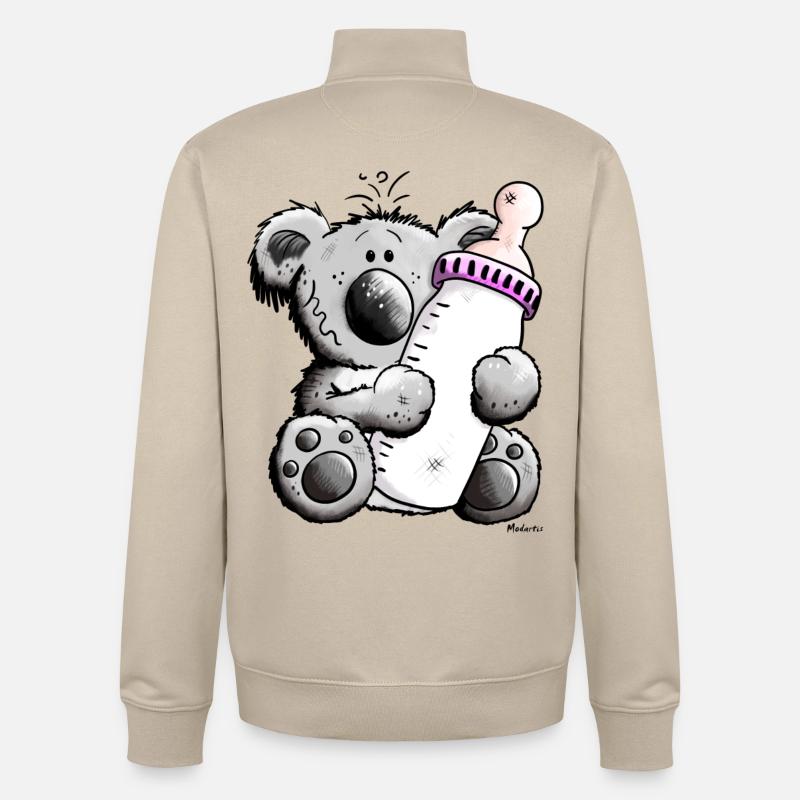 Bébé koala - Sweat zippé unisexe en coton bio Stanley/Stella - beige crème