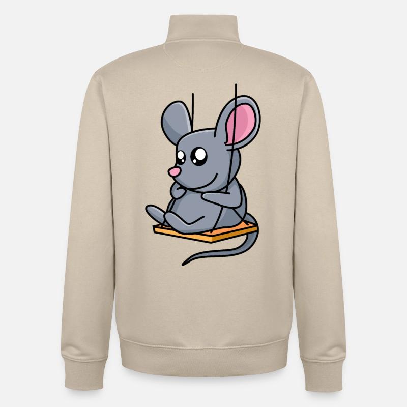 Souris souris swing - conception - Sweat zippé unisexe en coton bio Stanley/Stella - beige crème