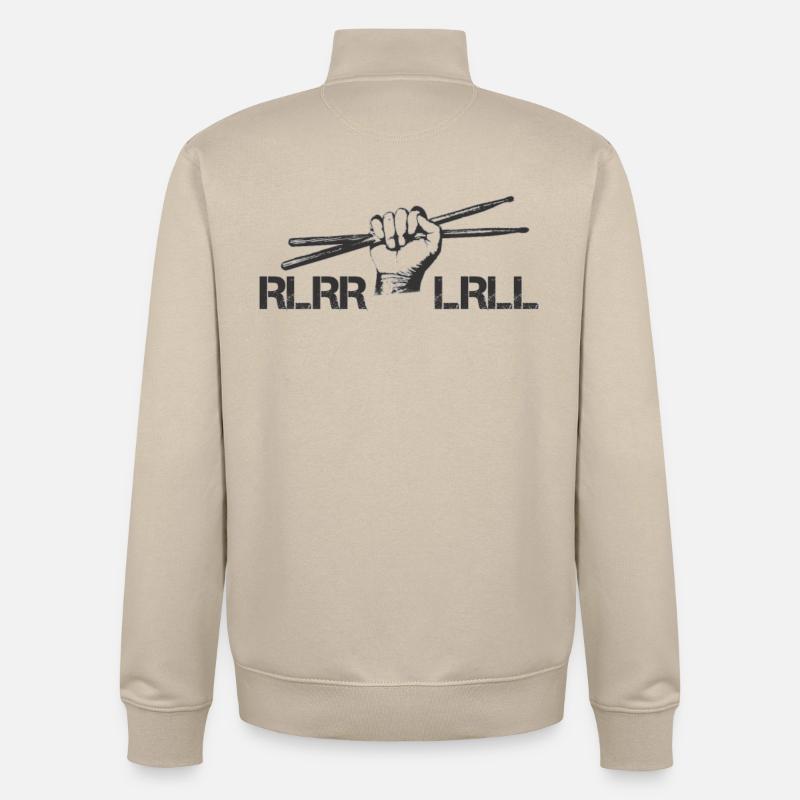 Drums Drummer Schlagzeuger - Single Paradiddle - Sweat zippé unisexe en coton bio Stanley/Stella - beige crème