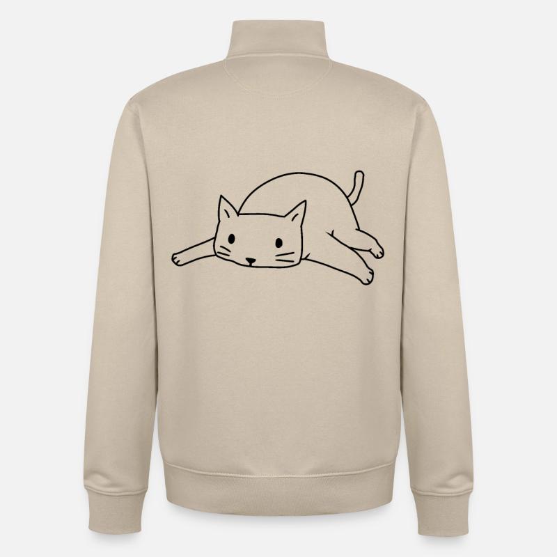 Chat chats chaton - Sweat zippé unisexe en coton bio Stanley/Stella - beige crème