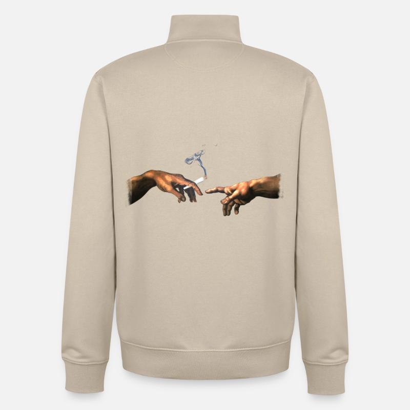 MichelAngelo created Adam Joint Cannabis - Unisex Organic Zip Sweatshirt by Stanley/Stella - desert dust