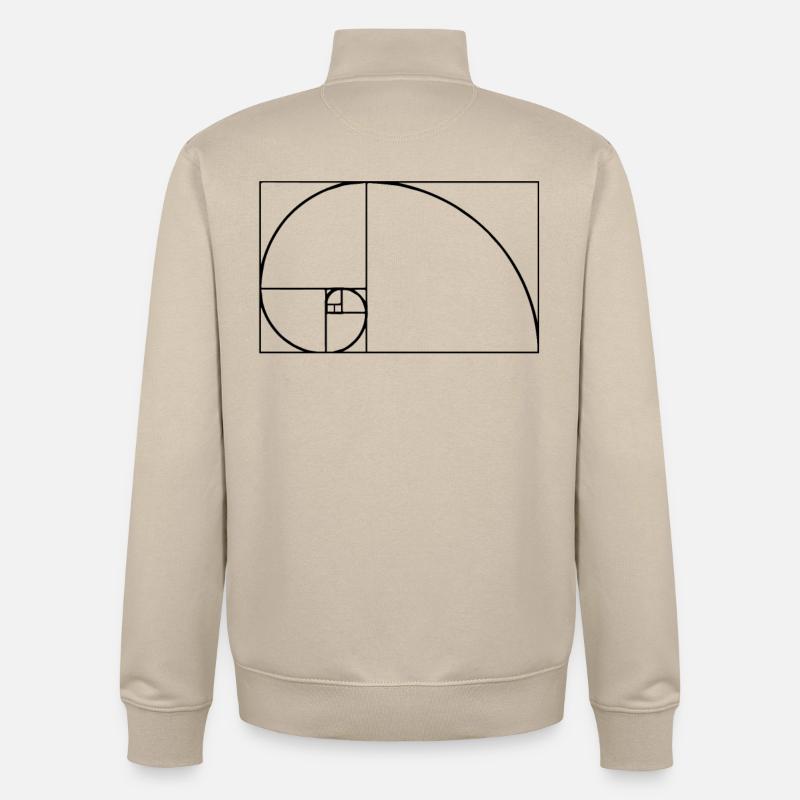 Tshirt Fibonacci - Sweat zippé unisexe en coton bio Stanley/Stella - beige crème