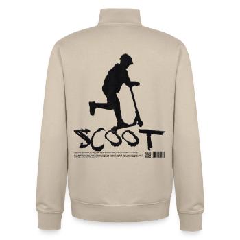 Kickscooter Freestyle Scooting - Unisex Organic Zip Sweatshirt by Stanley/Stella - desert dust - Back - AI Model Male 185 dark (185cm)