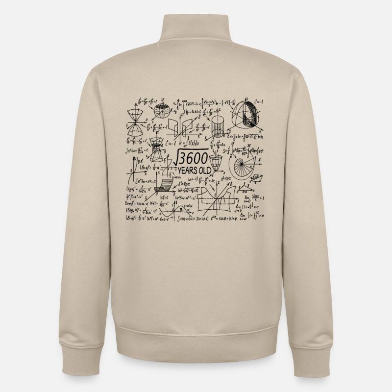 60e anniversaire Maths Mathematicien - Sweat zippé unisexe en coton bio Stanley/Stella - beige crème