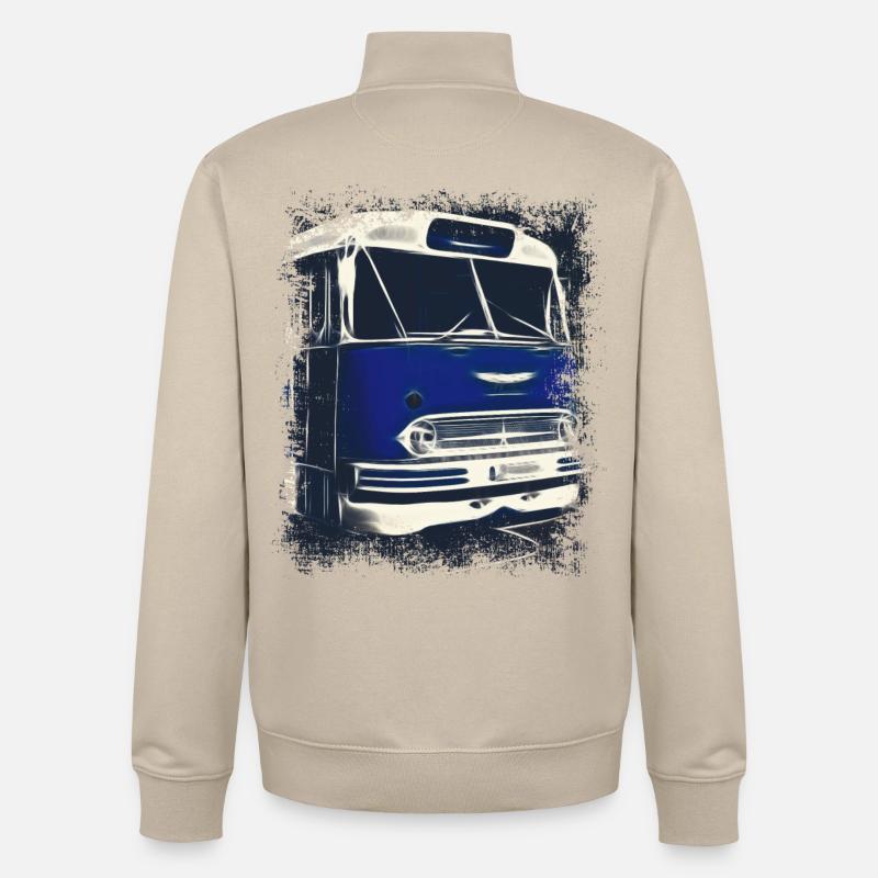 Autobus Ikarus 55 - Sweat zippé unisexe en coton bio Stanley/Stella - beige crème