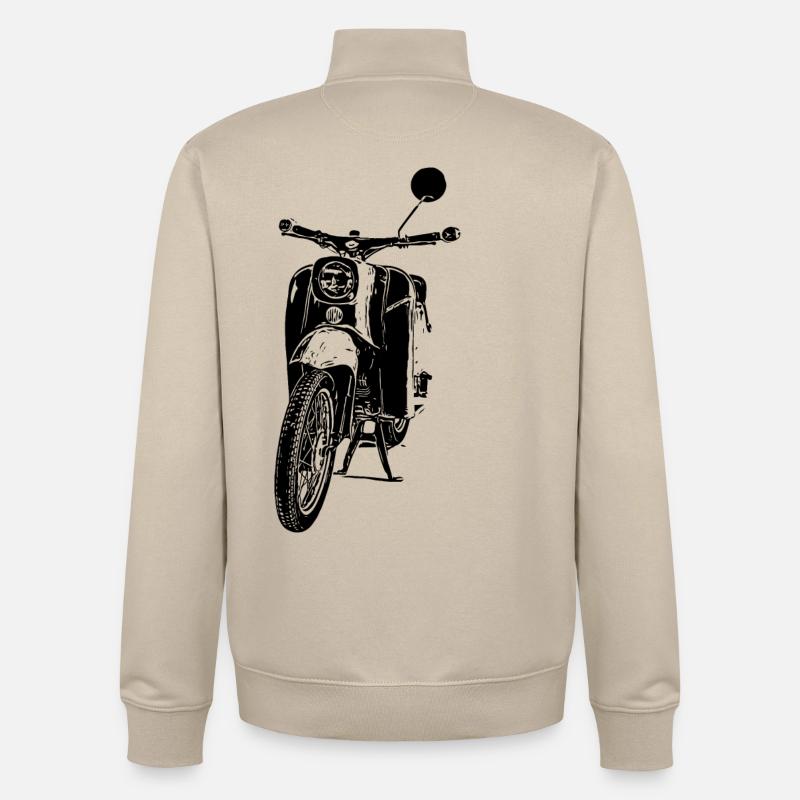 Cyclomoteur Schwalbe - Sweat zippé unisexe en coton bio Stanley/Stella - beige crème