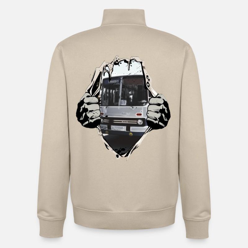 Bus d’Ikarus - Sweat zippé unisexe en coton bio Stanley/Stella - beige crème