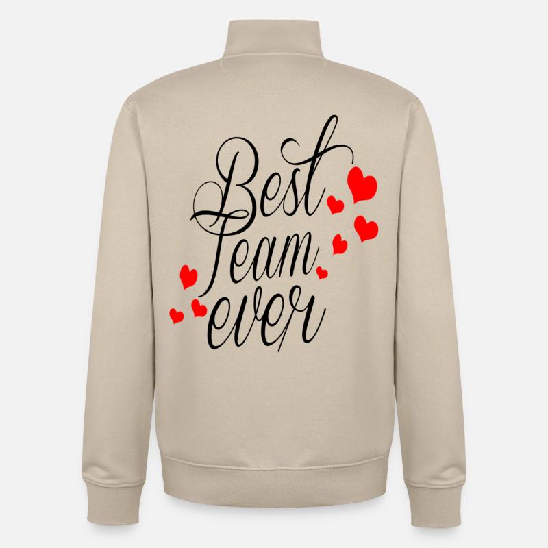 Best Team Ever! - Unisex Organic Zip Sweatshirt von Stanley/Stella - Cremebeige