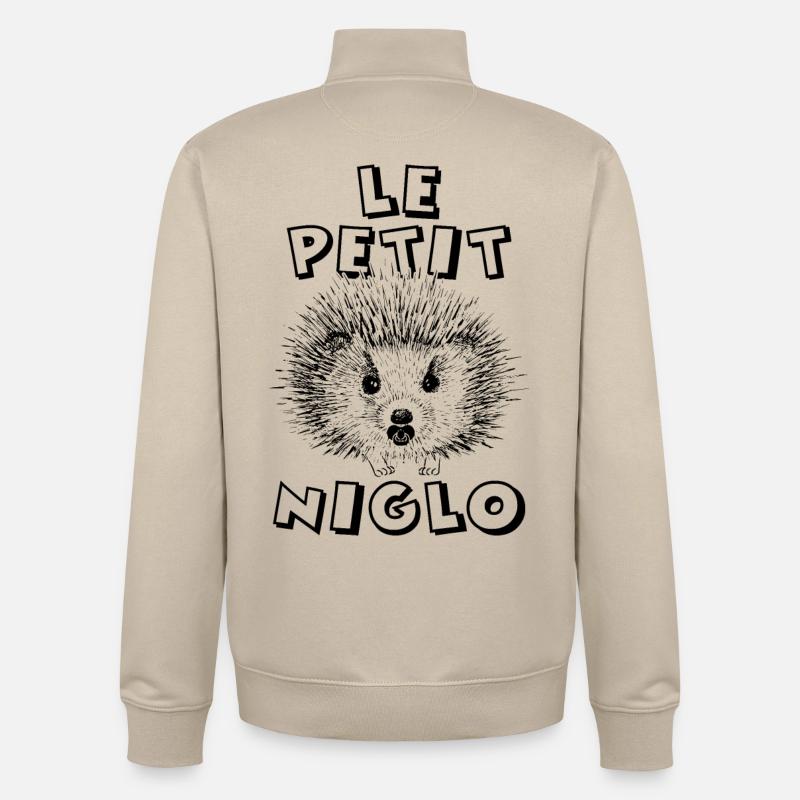 Petit Niglo  petit Hérisson - Sweat zippé unisexe en coton bio Stanley/Stella - beige crème