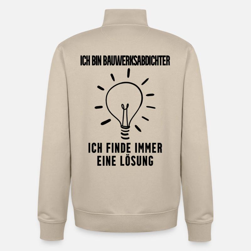 Bauwerksabdichter Beruf Ausbildung - Unisex Organic Zip Sweatshirt von Stanley/Stella - Cremebeige