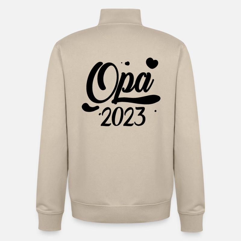 Opa 2023 loading - Unisex Organic Zip Sweatshirt von Stanley/Stella - Cremebeige