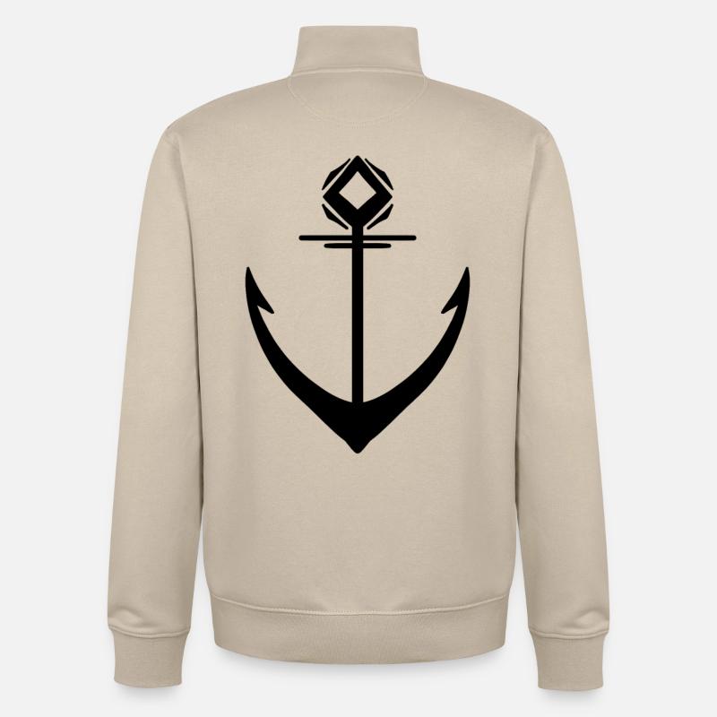 Anchor Black - Unisex Organic Zip Sweatshirt by Stanley/Stella - desert dust