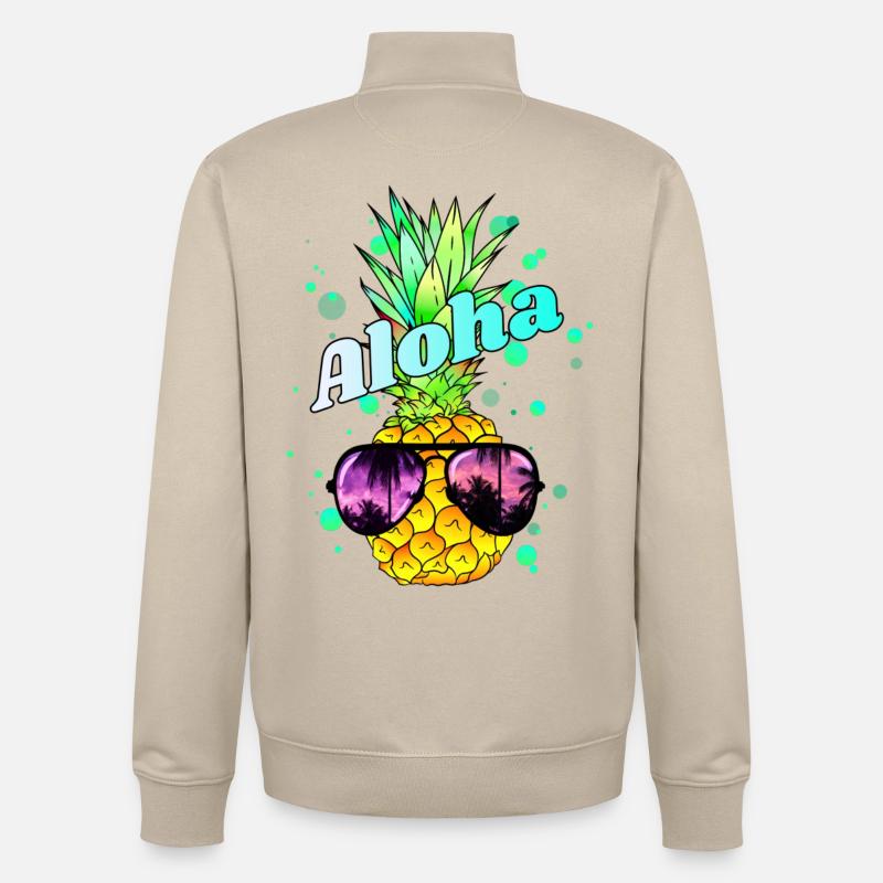 coole Ananas Aloha - Unisex Organic Zip Sweatshirt von Stanley/Stella - Cremebeige