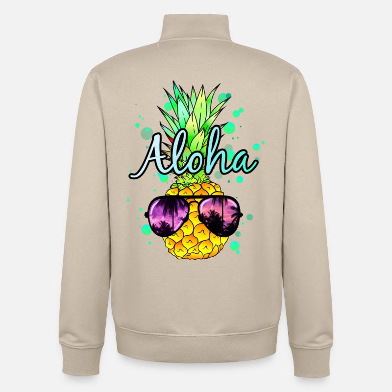Ananas Aloha - Unisex Organic Zip Sweatshirt von Stanley/Stella - Cremebeige