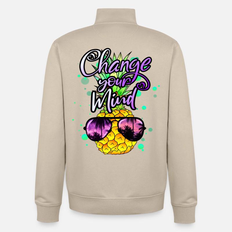coole Ananas Change your Mind - Unisex Organic Zip Sweatshirt von Stanley/Stella - Cremebeige