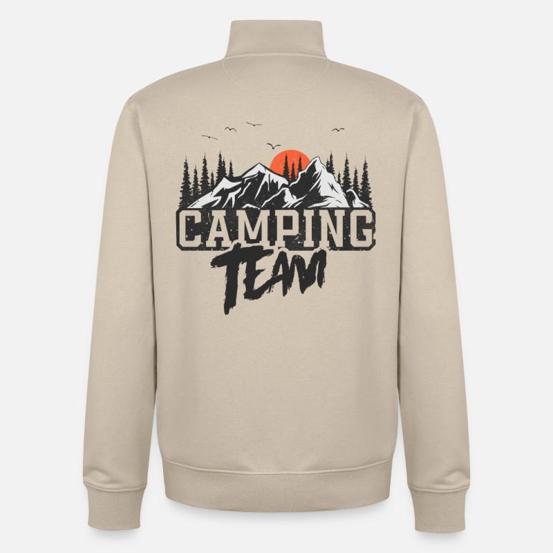 Équipe de camping Camper Campen - Sweat zippé unisexe en coton bio Stanley/Stella - beige crème