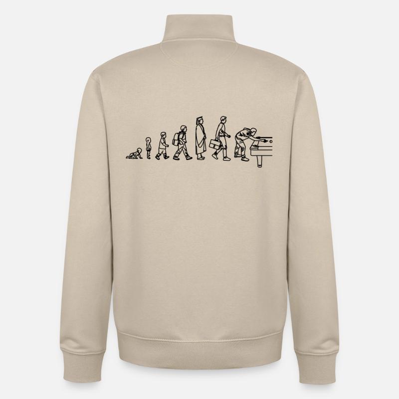 Billard Evolution - Unisex Organic Zip Sweatshirt von Stanley/Stella - Cremebeige